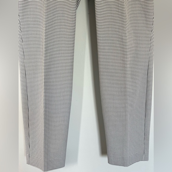 Express Editor Pants Size 10 Ankle Mid Rise Check Pattern Black And White Color - Picture 3 of 10